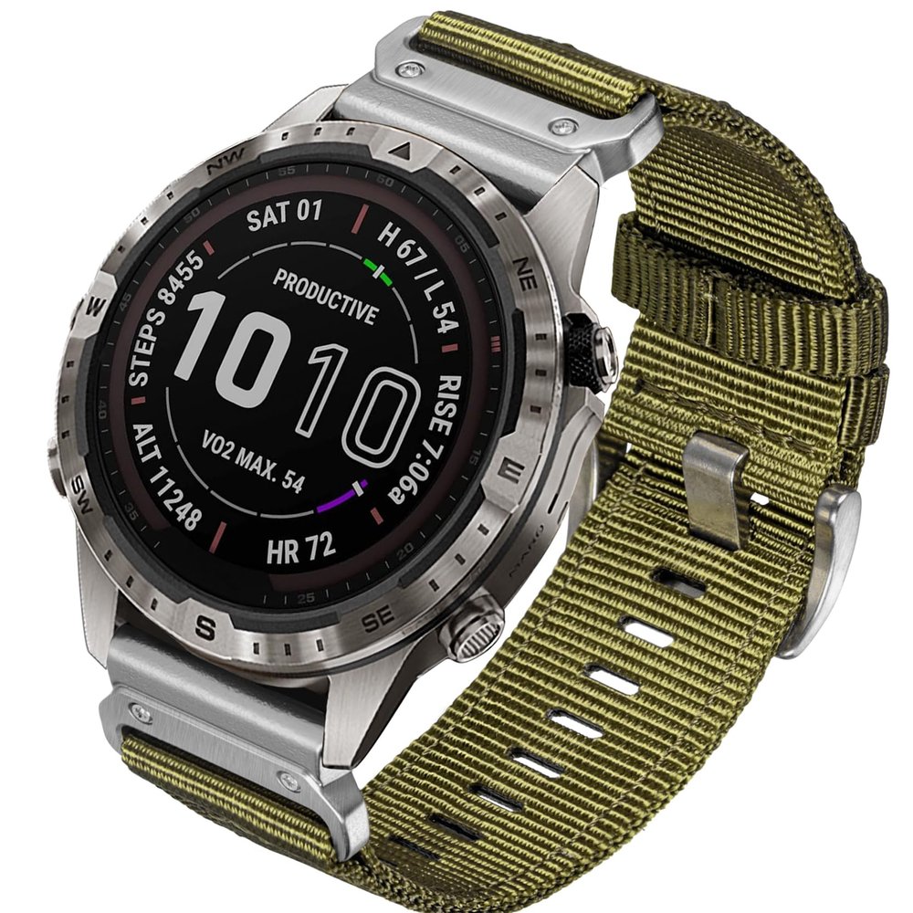 HEMSUT 20mm Military Strap Compatible with Garmin Fenix 8 43mm /7S/7S Pro/6S/6S Pro/6S Sapphire/5S/5S Plus/5S Sapphire, Instinct 2S, Descent MK1S/2S, D2 Delta S, Approach S70-42mm