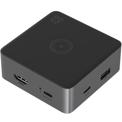 ZAGG 4-Port Hub with Wireless Charging - USB-C PD 100W, HDMI 4K, USB 10Gbps, High-Speed Charging & 4K Display, for Travel, Compatible w/Windows, macOS, iPadOS, ChromeOS, Android