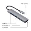 6 in 1 USB C HUB, Aluminum Alloy Multiport Adapter with 4K at 30HZ, USB 3.0 5Gbps Data Transfer, Memory Card Slot, Compatible with Win 10/11, OS X 10.x, iOS view 4