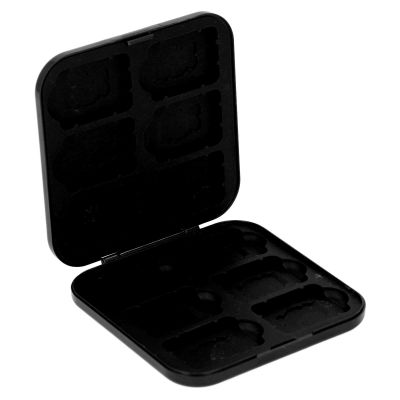 12 Game Card Case for Switch, Organizer with 12 Cartridge Slots, Hard Shell Storage for SDHC Memory Card, Silicon Holder for Storage Cards (Black)