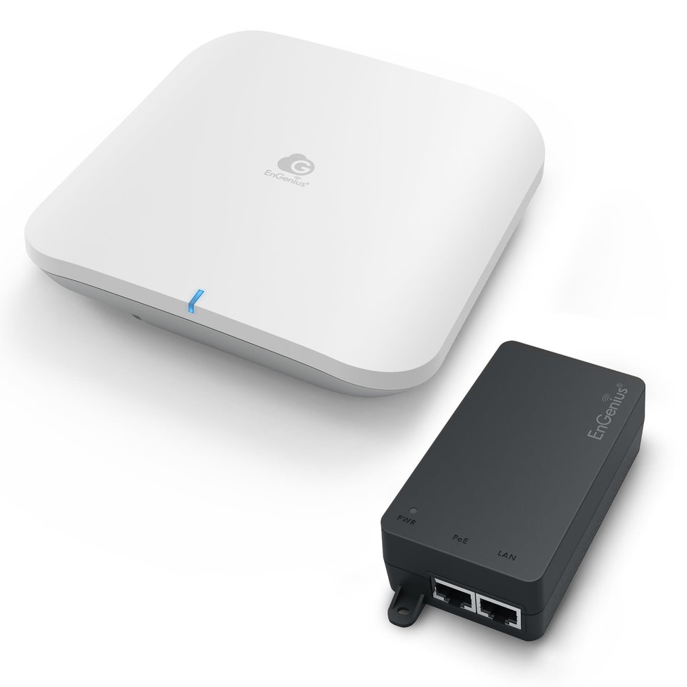 EnGenius Cloud Managed [ECW526-P] Wi-Fi 7 2x2x2 Tri-Band Access Point with EXT5060XBT PoE++ 60W 802.3bt 10GbE Injector