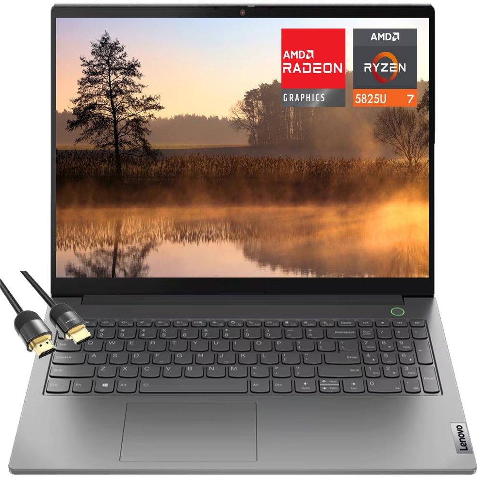 Lenovo ThinkBook 15 Gen 4 15.6" FHD AMD Ryzen 7 5825U, Business Laptop, Win11 Pro with Office Lifetime License, AMD Radeon Graphics, Mineral Grey, (40GB RAM, 1TB SSD) + HDMI Cable, W/GaLiMu