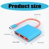 GMBYLBY 3 Port Type C Adapter Docking Station for 4K60hz Video Output USB3.0 5Gbps and PD100W Fast Data Transfer view 3