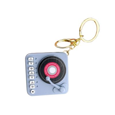Compactly Turntables Player Keychain Pendants with Builts in Tune Ideal for and Accessories Vintage Styles