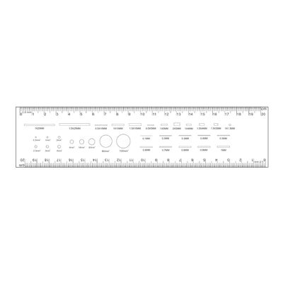 JOEBO Microscope Kit Gauge Point Gauge Transparent Comparison Card Stain PET Contrast Ruler Microscope Lens Adapters(200MM)