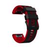 AHGDDA For Garmin Fnix/Epix/Quatix/MARQ Series/Descent Series/D2 Series/Enduro/Tactix, Silicone Soft Breathable Waterproof Replacement Strap for QuickFit 22mm Watch Band(Black Red,QuickFit 22mm) view 1