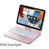 kaidisen 360 Rotating Keyboard for iPadiPad mini6 mini7 A17 Pro 2024 Keyboard Case with Touchpad 7 Color Backlight Foldable Backlit Keyboard,Rose Gold view 4