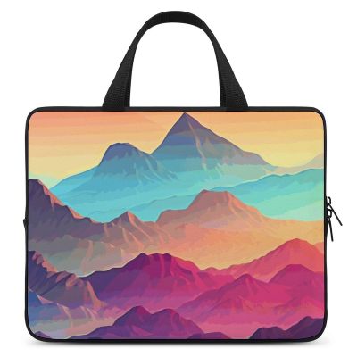 Waterproof Laptop Bag Ultra Slim Color Mountain Gradient Computer Case Laptop Tote Bag for 10-15 Inch Notebook