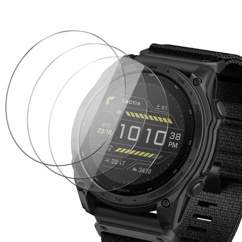 3 Pack Designed Screen Protector for Garmin tactix 8 51mm, 9 Hardness High Definition Anti-Scratch Bubble Free
