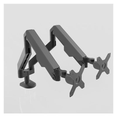 ZCERA Computer Desktop Dual-Screen Gas Spring Monitor Stand, Desktop Universal Rotating Stop Lifting and Heightening Shelf(Black)