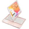 kaidisen 360 Rotating Keyboard for iPad 9th/8th/7th Generation 10.2 inch, Air 3rd Gen, Pro 10.5 inch Keyboard Case with Touchpad 7 Color Backlight Foldable Backlit Keyboard,Rose Gold view 1