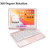 kaidisen 360 Rotating Keyboard for iPad 9th/8th/7th Generation 10.2 inch, Air 3rd Gen, Pro 10.5 inch Keyboard Case with Touchpad 7 Color Backlight Foldable Backlit Keyboard,Rose Gold view 2
