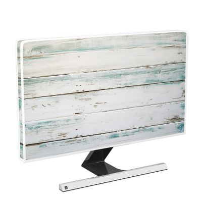 Baocicco Waterproof Monitor Dust Covers 22,23,24,25 Inch Anti-Static LCD-Silky HD Panel Dust Protective Sleeve Compatible with iMac 24 Inch,22-25 PC,Desktop and TV,Vintage Gray Wooden Board