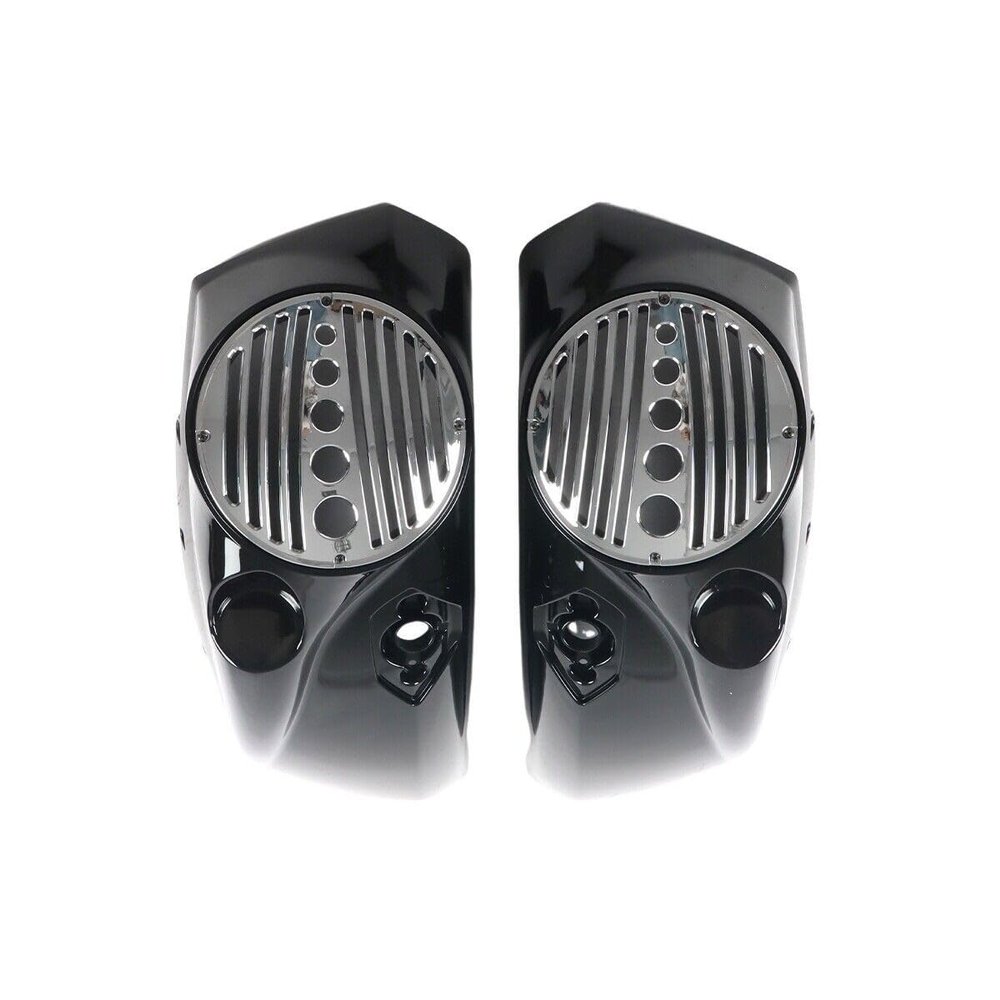 STLPRO Chrome Grill 8'' Saddlebag Speaker Lid w/Chrome Grill Fit for Victory Cross Country 2010-up