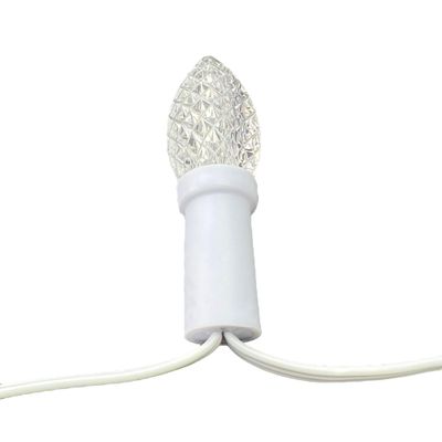 WENWENLEE C9 DC5V DC12V WS2811 50 Pixels/Set Addressable RGB LED Pixel String Light 15cm/20cm/25cm/30cm Spacing White Case White Wire IP68(20cm Spacing 12V,XConnect Pigtails)