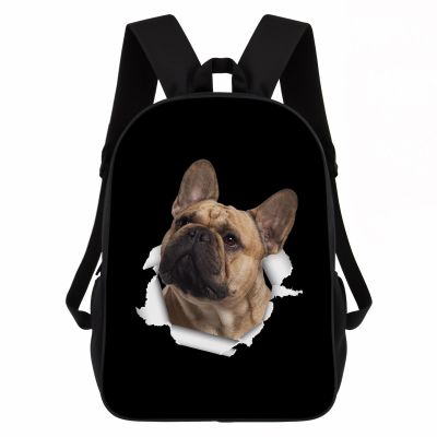 GABSHAIM French Bulldog Backpack Daypack Lovely Dog Print Bookbag Laptop Bag For Work Travel Hiking 17 Inch Black Lightweight Style 1