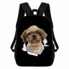 GABSHAIM Shih Tzu Dog Backpack Daypack Lovely Dog Print Bookbag Laptop Bag For Work Travel Hiking 17 Inch Black Lightweight view 1