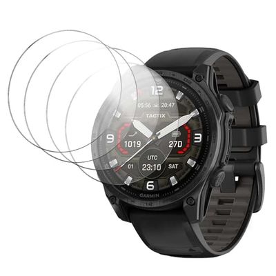 4 Pack Screen Protector for Garmin tactix 8 47mm, 9H Hardness Tempered Glass for Garmin tactix 8 47mm, 2.5D Round Edge,Anti-Scratch, Bubble Free, HD Clarity