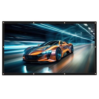 84-200" 4K HD Projector Screen, Projector Screen Foldable Anti-Crease Portable Projector Movies Screen for Home Theater, Wide Field of View, Projection Screen Black Backing Movie Screen(180 inch,16:9)