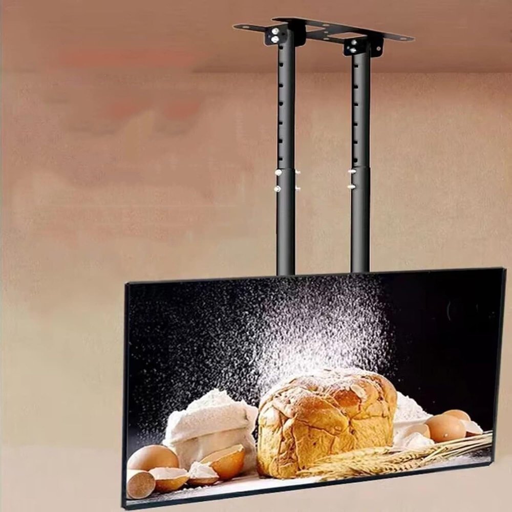 Adjustable Ceiling TV Mount Bracket,Double Pole Hanging TV Bracket Fits 55-100 Inch LED Flat Panel Display TV Wall Bracket Mount