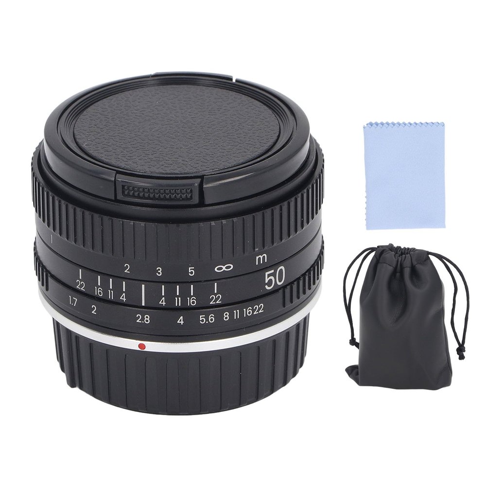 50mm F1.7 Large Aperture Manual Center Lens, Full Frame Portrait Lens for F Mount DSLR Mirrorless Cameras, Compact and Portable Design with Premium Imaging Quality