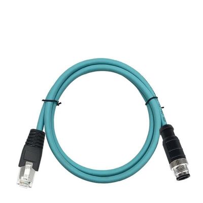 M12 8Pin to RJ45 Connector Cable Connection Coding Cord Cat7 10 Gigabit Male to Female Ethernet Wire (2M)(8Pin A-Type F-F)