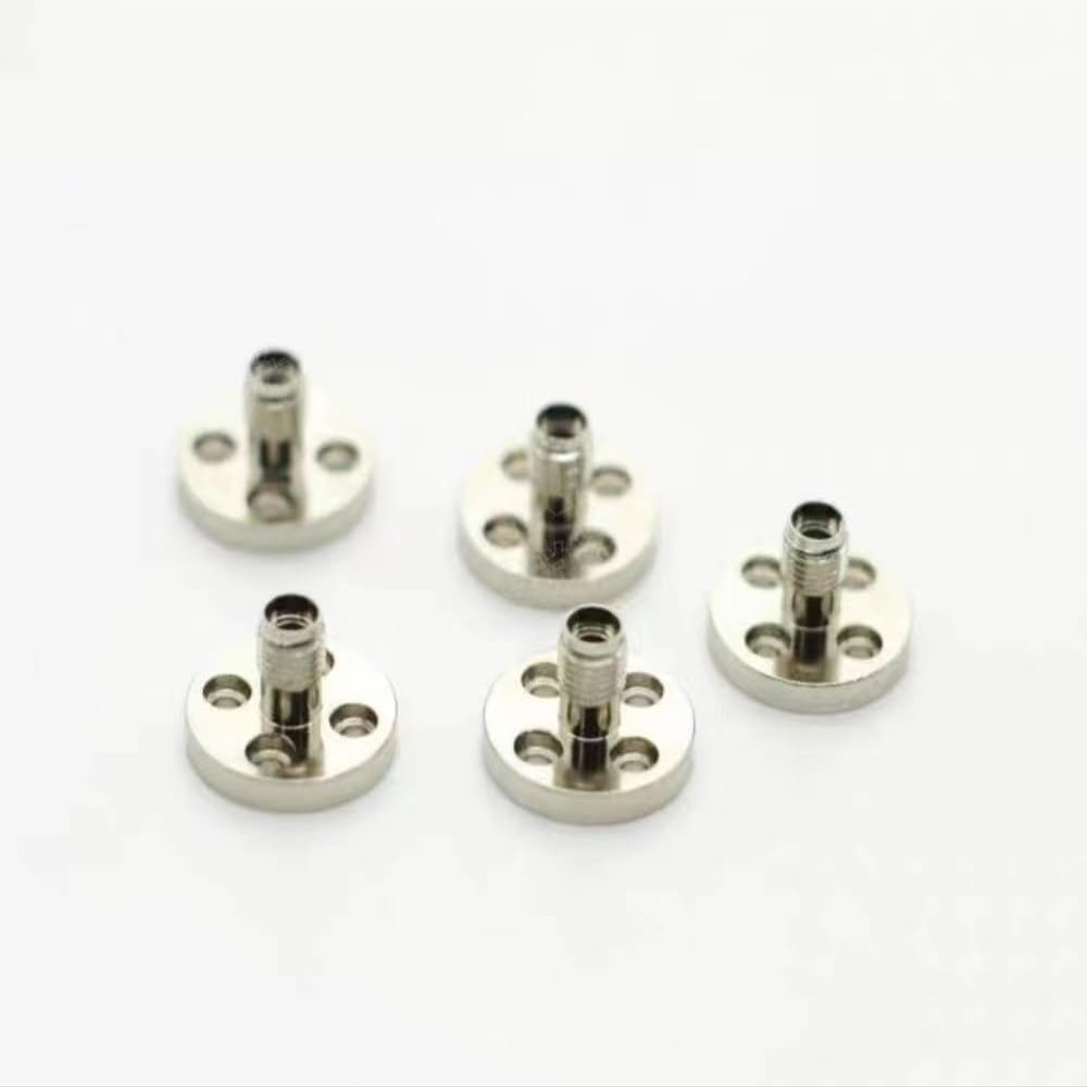 JOYBUYAU SMA Socket 10 Pieces, Suitable for SMA905 Adapter Inner Diameter 3.18 mm Fiber Optic Socket Base, Suitable for SMA ftth Coupler Jack, Bracket Base(Silver Round)
