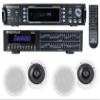 Rockville Bundle: RPA60BT V2 1000W 2-ch Bluetooth DJ Amplifier Mixer Bundle with REQ42-B Black 19" Rack Mount Band Equalizer & (2) Pair HC655 6.5" 500W 8-Ohm In-Ceiling Home Theater Speakers (4 items) view 1
