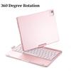 360 Rotating Keyboard for iPad Air 11" (M4/M3/M2)/ Air 4th 5th Gen 10.9"/ iPad Pro 11 inch (4th 3rd 2nd 1st Gen) Keyboard Case with Touchpad 7 Color Backlight Foldable Backlit Keyboard ,Rose Gold view 2