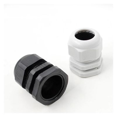 BHUPWZE 10Pcs Waterproof Cable Gland M8 M12 M16 M20 M25 M32 M40 Gray Plastic Seal Joint M40 M50 M63 Nylon IP68 White Cable Fixing Joint(M16X1.5)