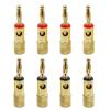8pcs 4mm Gold-Plated Musical Cable Wire Banana Adapter Audio Speaker Connector Plated Musical for Speaker Wire Amplifiers(4 Red 4 Black) view 2