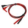1Pair Red and Black Silicone Insulated 4mm Male Right Angle to Straight Banana Cable Connector Multimeter Test Leads view 1