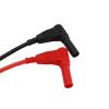 1Pair Red and Black Silicone Insulated 4mm Male Right Angle to Straight Banana Cable Connector Multimeter Test Leads view 2