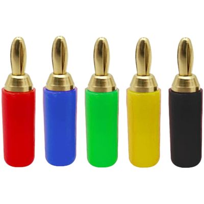 20pcs 2.5mm Banana Plugs Pure Copper Gold Plated Musical Speaker Cable Wire Pin Banana Connectors(20 Black)