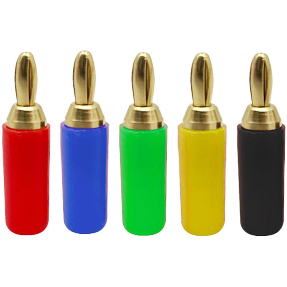 20pcs 2.5mm Banana Plugs Pure Copper Gold Plated Musical Speaker Cable Wire Pin Banana Connectors(20 Black)