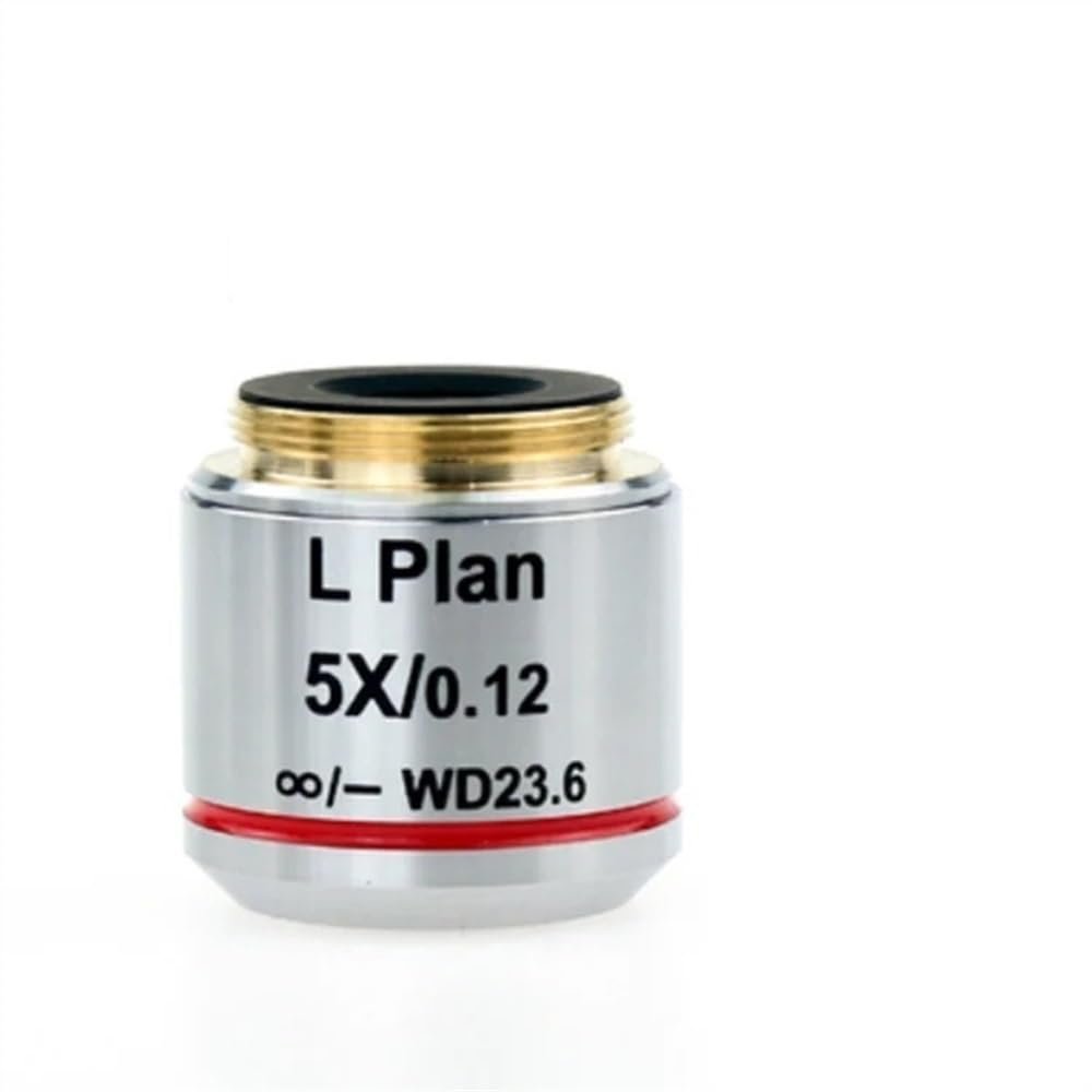 Microscope 5X Microscope Auxiliary Lens for Long Working Distance Flat Field Infinite Infinity Plan Objective Lens for Biological Microscope RMS 20.2mm