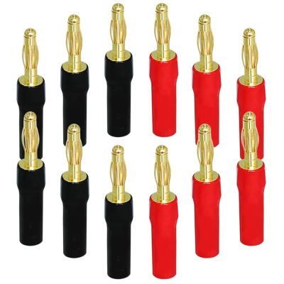 HRYBTCB 12Pcs/Lot Gold Plated Banana Audio Speaker Wire Cable Banana Connector Banana Jack Adapters