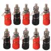 10pcs 4mm Red&Black Banana Socket Binding Post Nut Banana Jack Connector Nickel Plated for 4mm Banana(5pcs Red 5pcs Black) view 1