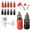 10pcs 4mm Red&Black Banana Socket Binding Post Nut Banana Jack Connector Nickel Plated for 4mm Banana(5pcs Red 5pcs Black) view 3