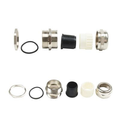 BHUPWZE 1piece Nickel Brass Metal IP68 Waterproof Cable Glands Connector Wire Glands for 3-44mm Cable M PG Cable Glands(PG19 fit 10-14mm)