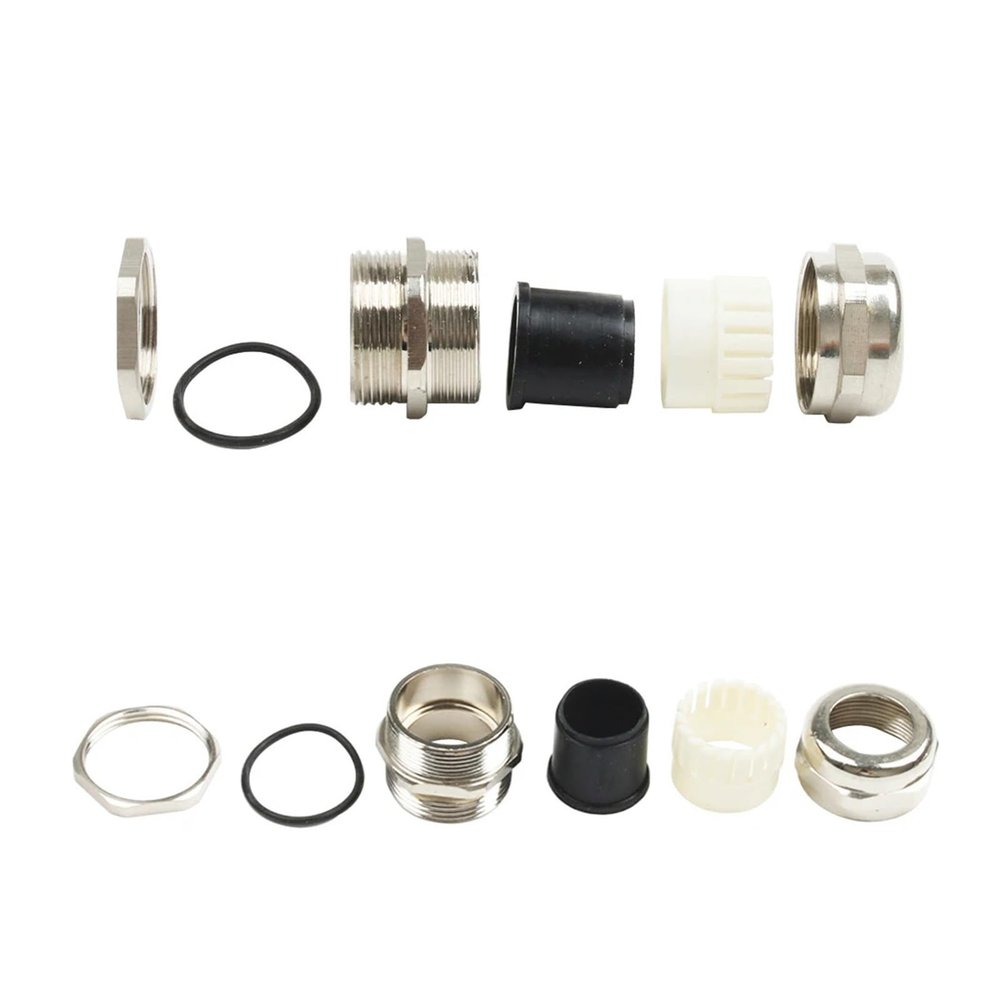 BHUPWZE 1piece Nickel Brass Metal IP68 Waterproof Cable Glands Connector Wire Glands for 3-44mm Cable M PG Cable Glands(PG19 fit 10-14mm)