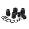 BHUPWZE 10Pcs Waterproof Cable Gland M8 M12 M16 M20 M25 M32 M40 Black Plastic Seal Joint Nylon IP68 White Cable Fixing Nylon Connector(M50-38 BK 10Pcs) view 1