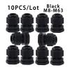 BHUPWZE 10Pcs Waterproof Cable Gland M8 M12 M16 M20 M25 M32 M40 Black Plastic Seal Joint Nylon IP68 White Cable Fixing Nylon Connector(M50-38 BK 10Pcs) view 3