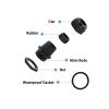BHUPWZE 10Pcs Waterproof Cable Gland M8 M12 M16 M20 M25 M32 M40 Black Plastic Seal Joint Nylon IP68 White Cable Fixing Nylon Connector(M50-38 BK 10Pcs) view 4