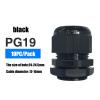 BHUPWZE 10Pcs Waterproof Cable Gland Cable Entry IP68 PG7 for 3-6.5mm PG9 PG11 PG13.5 PG16 PG19/21 White Black Nylon Plastic Connector(PG19-Black) view 2