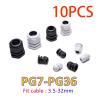 BHUPWZE 10Pcs Waterproof Cable Gland Cable Entry IP68 PG7 for 3-6.5mm PG9 PG11 PG13.5 PG16 PG19/21 White Black Nylon Plastic Connector(PG19-Black) view 3