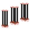 2Pcs Floor Speaker Holder Wood Grain Speaker Stands, Heavy Duty Loudspeaker Racks Audio Stand, Hollowed Speaker Supports, Bookshelf Speaker Stands for Home Theater Speakers view 2