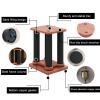 2Pcs Floor Speaker Holder Wood Grain Speaker Stands, Heavy Duty Loudspeaker Racks Audio Stand, Hollowed Speaker Supports, Bookshelf Speaker Stands for Home Theater Speakers view 3