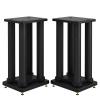 2Pcs Floor Speaker Holder Wood Grain Speaker Stands, Heavy Duty Loudspeaker Racks Audio Stand, Hollowed Speaker Supports, Bookshelf Speaker Stands for Home Theater Speakers view 1