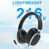 IHAO Premium Wireless Bluetooth 5.3 Over-Ear Headset with Active Noise Cancellation Foldable Rotatable Design Lightweight Comfort Dual Device Connectivity and Detachable Gaming Mic-M12 Black view 2